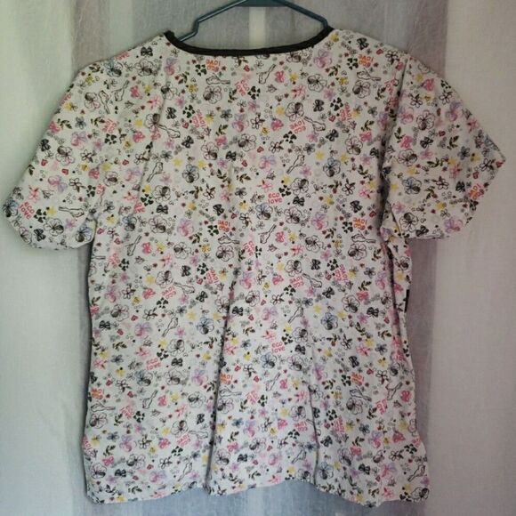 Dickies Scrub Top Flowers Bird Coquette Scrubs Medical Vet Dental Women Size UNK - Picture 7 of 9